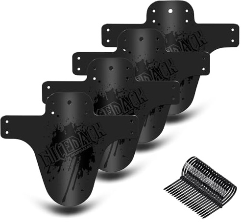 NICEDACK Garde-boue VTT, Protection anti-éclaboussures pour vélo 4 pièces Garde-boue VTT Mud Guard VTT Arrière et avant Éclabousseur de boue (A-garde-boue, A-Noir)