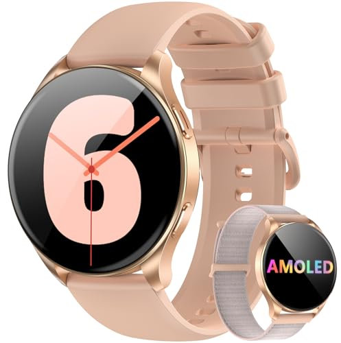 Blackview Smartwatch Damen Herren, 1,43'' AMOLED-Bildschirm, Virtuelle Always-On-Uhr, Fitnessuhr mit Telefonfunktion, tätigen/empfangen, Sportuhr, Schrittzähler, Puls-Schlaf-Monitor, für Android iOS