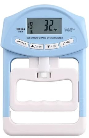 Digital elektronisk handdynamometer Mätare for greppstyrka Autofångande handgreppseffekt 200 pund / 90 kg(Blue)