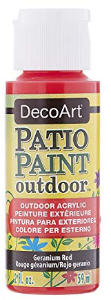 Deco Art Outdoor Acylic Paint, Acrylic, Geranium Red, 59 ml