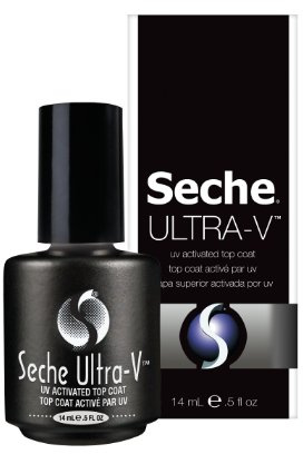 Seche Ultra-V UV Gel Top Coat Nail Polish - Clear Topcoat Gel Nail Polish, Quick-Dry & Long-Wearing Soak Off Lamp, Salon & At-Home Use, 0.5 Fl Oz