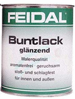 Feidal Alkydharzlack / Buntlack / auf Lösemittelbasis, für Innen und Außen, Silbergrau RAL 7001 / glänzend / 750 ml / Malerqualität v. Fachmann für Holz, Mauerwerk, Metall, Heizkörper, Zäune, Türen u.v.m