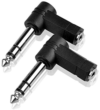 S SIENOC 2 Stück 3,5 bis 6,35 Audio-Adapter, 90 Grad 6,35 mm Stereo Klinke Stecker auf 3,5 mm Stereo Buchse Adapter
