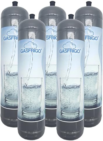 GASFRIGO® Nr 5 Bombole co2 per gasatore, 600 gr attacco M11x1,purezza minima > 99% made italy, gas acqua frizzante, co2 acqua frizzante, cilindro co2 per gasatore, bombole gasatore acqua frizzante,