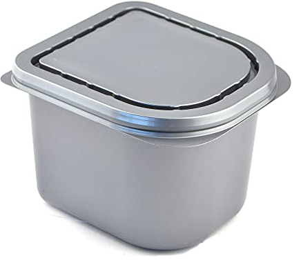 Lot de 25 demi-bacs 2,5 l pour crème glacée grise, dimensions 130 x 150 x (H) 120 mm + couvercle bac à emporter glaces et aliments