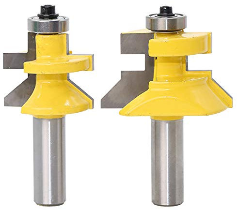 Jeu de fraises à rainure et languette 45 degrés 1/2