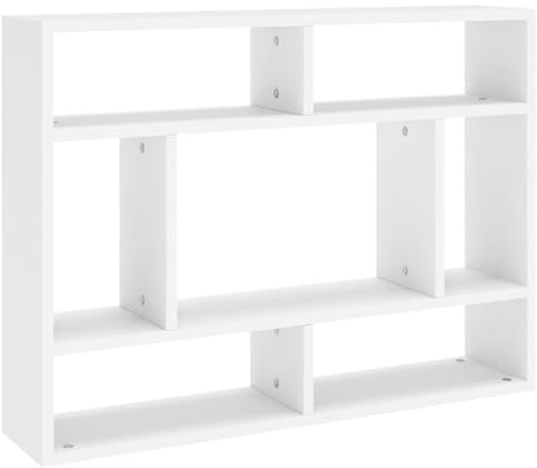 vidaXL Estantería de Pared Repisa Flotante Balda Estante Salón Sala de Estar Estudio Exhibición Decoración Madera Contrachapada Blanco 75x16x55 cm