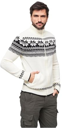 Brandit Norwegian Cardigan, Uomo, white, 3XL