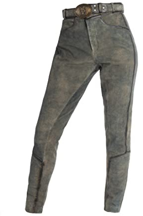 F&S Luxurious RIDINGWEAR Exklusive Reithose Lederreithose für Herren aus Ziegenleder, Passform Klassisch (Größe 52, Grau)