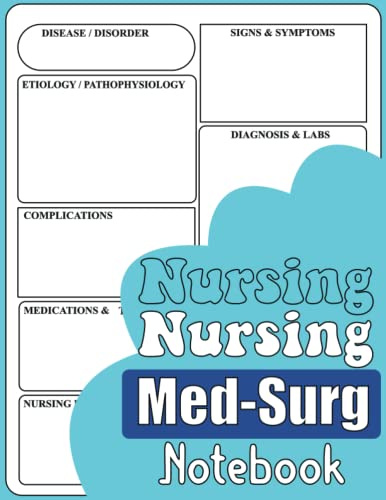 Nursing Med-Surg Notebook & Note Guide: A Blank Disease Template for Nursing Students: Organize your Nursing School Notes by Using These Nursing Notes Templates, Size 8.5 x 11 inch, 110 Pages.