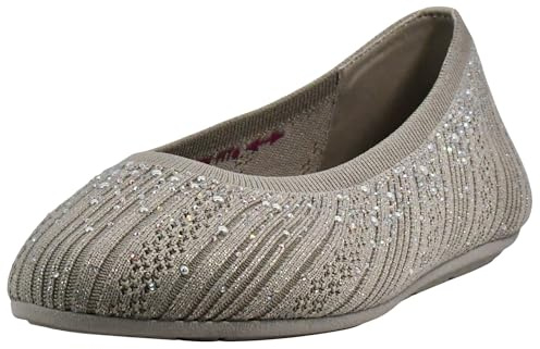 Skechers Cleo 2.0 Glitzy Daze - Zapatillas sin Cordones para Mujer, Gris Topo, 37 EU