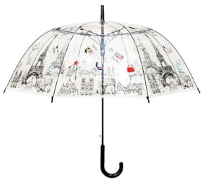 Paris Parapluie transparent automatique en forme de cloche, coloré