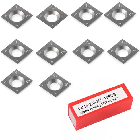Wendeplatten Wendemesser 10 Stück Ersatzklingen(14x14X2mm, 30°) für Drehmeißel Planfräser Oberfräse, Vierkant Hartmetalleinsätze (HW) 4-seitig Wendeschneidplatten für Holz Drechselwerkzeug