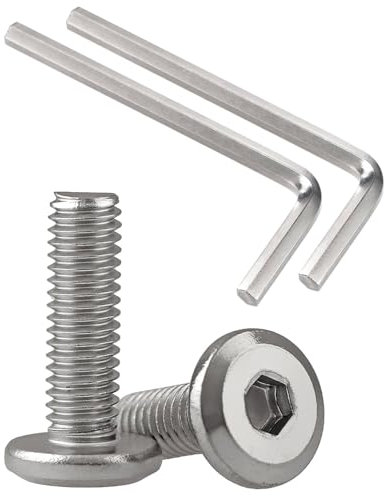 IPNSDON 20 piezas de tornillos de conexión M4, conectores de gabinete, conectores de muebles, conectores para unir muebles, gabinetes (10 mm), más herramienta para tornillos hexagonales