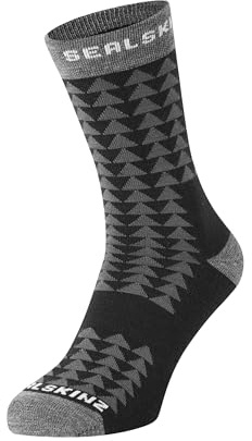 SEALSKINZ Hilgay Merino Mid Length - Calzini da corsa, Nero, M