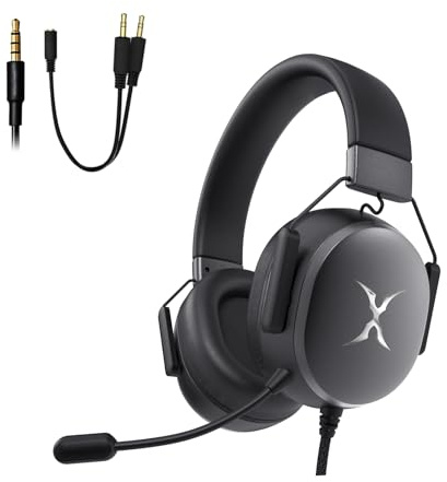 FOXXRAY BA-68 Gaming Headset for PC, PS4, PS5, Xbox, Lightweight Over-Ear Headphone with mic, 50MM Dynamic Drivers, 3.5mm Audio Jack, Soft Memory Foam Cushion, Removable Microphone