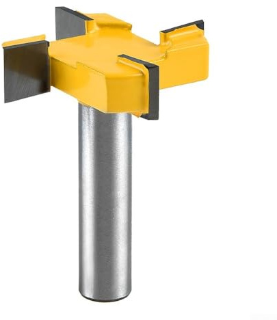YobiLife Fraise à défoncer pour spoilboard CNC - Tige de 30,5 cm - Pointe en carbure - Diamètre de coupe de 5,1 cm - 4 ailes - Pour raboter le bois, MDF, contreplaqué - Outil de travail du bois