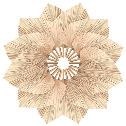 Novabright 24 Pcs Dried Palm Leaves Artificial 15.7 Large Boho Trimmed Spear Tropical Palm Leaves Fans for Boho Wedding Decor Hawaiian Luau Party Kitchen Farmhouse Table Flowers Arrangements