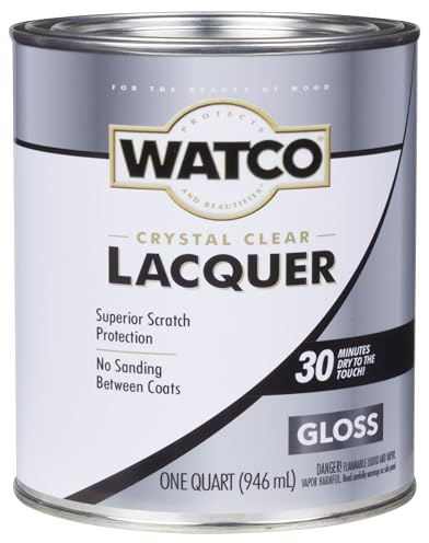 Watco 63041 Lacquer Clear Wood Finish, Quart, Gloss Clear
