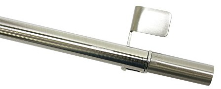 Gardinia Tringle de vitrage, Fixation par Pression, Barre Extensible, Pose sans vis et sans perçage, Press&Go Filigrano, Cylindre, Diamètre: 8/10 mm, Longueur: 50-80 cm, Métal, Effet INOX Gris