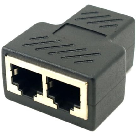 CY - Enchufe divisor adaptador de red Ethernet RJ45 8P8C a doble RJ45 con escudo