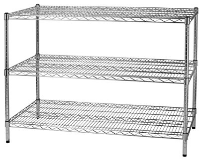ARCHIMEDE Sistema Part Estantería 3 Baldas, Metal, Cromado, 121 x 61 x 90 cm