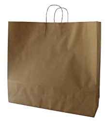 Sacchetti di carta con cordoncino, colore marrone, extra grandi, 54 + 14 x 50 cm (10 pezzi)