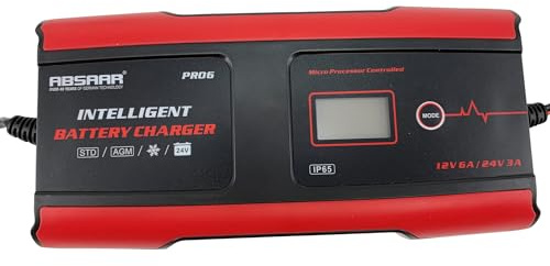 Absaar Auto Chargeur de batterie pour Voiture Camions Moto Capacité de batterie Jusqu'à 180AhAh AB-PRO6.0