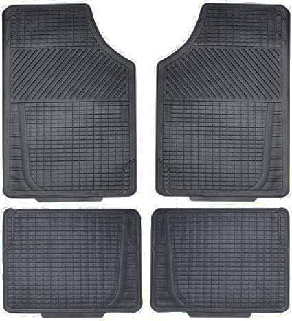AUTOZOCO Alfombrillas de Goma Universales para Coche, Diseño Antideslizante, Alfombrillas Lavables, Alfombrilla automóvil Ajustables, Delanteras 67x45.8 cm, traseras 33x45 cm, Apto para Cortar