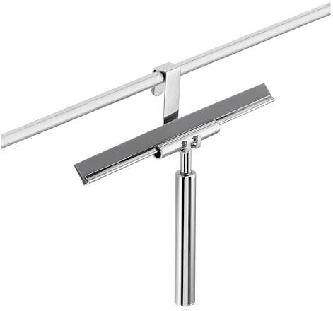 GEDY | Set Thor 2 Pezzi, 1 Tergivetro per Doccia e 1 Gancio Cromato, Serie Realizzata in Ottone e Acciaio Inox con Rifiniture Cromate