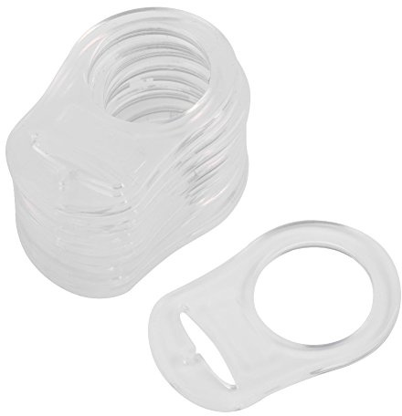 Hyuduo Adaptador de Clip de Soporte para Chupete de Silicona Múltiple, 10 Uds., con Botones Transparentes para Anillos (Transparente)