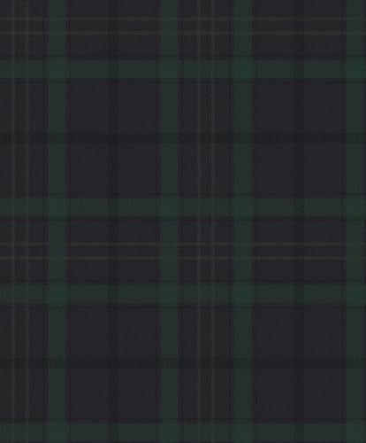 NextWall Tailor Plaid Peel and Stick Wallpaper (Dark Blue & Evergreen)