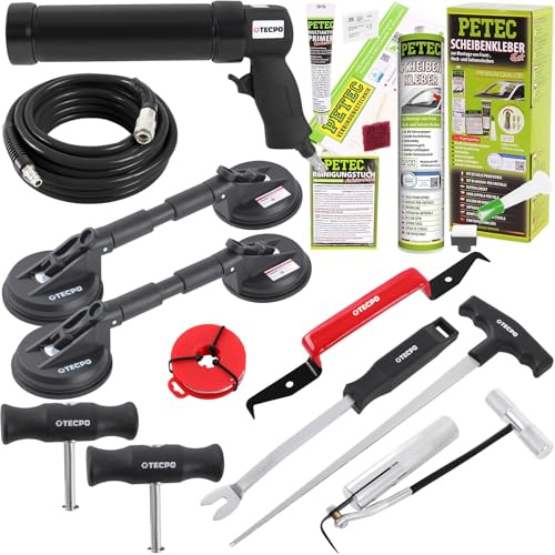 Scheibenkleber-Set 310ml Kartuschenpresse Scheiben Ausbauset Gummisauger Ø 118mm Scheibenreparatur
