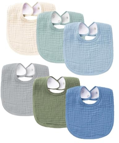 SLOSH Bavoirs Bébé Naissance Bebe Nouveau Né Coton Doux Absorbant Respirent Nourrissons Unisex Garçons Filles (Vert)