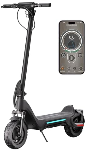 Patinete Eléctrico para Adultos con Plegable Todoterreno, Doble absorción de Impacto Delantera y Trasera, Freno de Disco EABS y V/H, Scooter eléctrico, Capacidad de Carga de 352 lbs (Black)