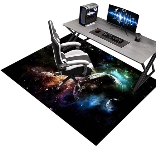 Alfombra Silla Gaming 60 x 80 cm, Alfombrilla para Silla de Oficina, Protector Suelo Silla Ruedas, Alfombra para protección de Suelos Duros, Antideslizante Tapete de Protección de Madera/baldosas