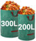 Velway Gartensack 200L+300L Gartenabfallsack Laubsack - Selbststehend mit 4 Griffen, Robust & Wasserdicht - Wiederverwendbar & Faltbar für Grünschnitt, Laub, Rasenschnitt, Gartenabfälle