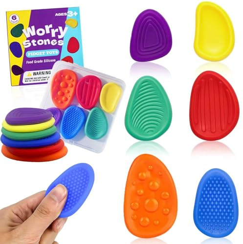 Fidget Toys Sensory Stones 6 Stück, Stressabbau Sensorik Spielzeug Anti Stress Spielzeug, Sensory Toys Für Stress, Angst, Adhs & Autismus