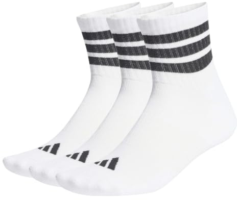 adidas unisex - vuxen 3 Stripes Cushioned Sportswear Mid Cut Socks 3 Pair Pack Strumpor