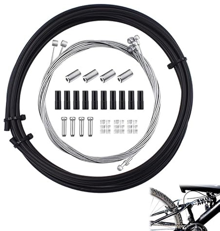 Kit Universal de 4 Piezas de Carcasa de Cable de Freno Interior de Bicicleta de Repuesto, para Bicicletas de Montaña y de Carretera (Negro), La carcasa de PVC es resistente al frío