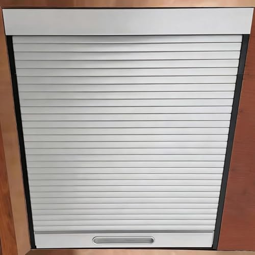 DEGQSTPC Sliding Tambour Cabinet Door, Tambour Door Kit with Guide Rails & Handle, White ABS Roll Up Cabinet Doors Space Saving, Smooth Sliding Roller Shutter Kitchen Door(28x32(71.1x81.3cm))
