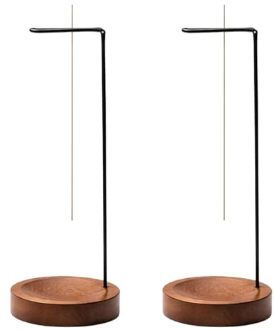 2 PCS Porte Encens Baton Bois, Support Encens Baton 2 en 1, avec Base en Bois Fait Main, Brûleur Inversé, Rétro Porteencens Multifonction, Support et Encensoir, pour Décor de Bureau à Domicile Yoga