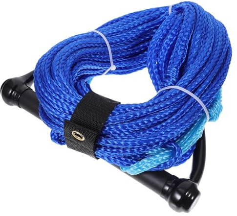 Operitacx Palonnier Wakeboard en Nylon Noir Poignée Ergonomique, Corde de Ski Nautique 1-Section Résistante à L'humidité pour Bateau et Ski Aquatique Couleur Aléatoire