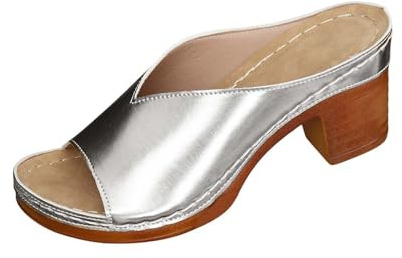 Sandale Femme Talon Bloc - Mules Femme Été Confortable Orthopédique | Bout Ouvert Sandales Grande Taille Mule À Enfiler Sandalette Respirant Chaussure Casual Nu Pieds Mode Sandalette