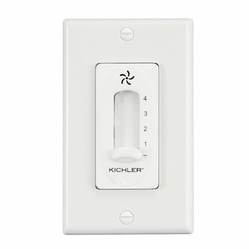 Kichler Lighting 337012WH Ceiling Fan 4-Speed Single Slide Wall Control, White Finish