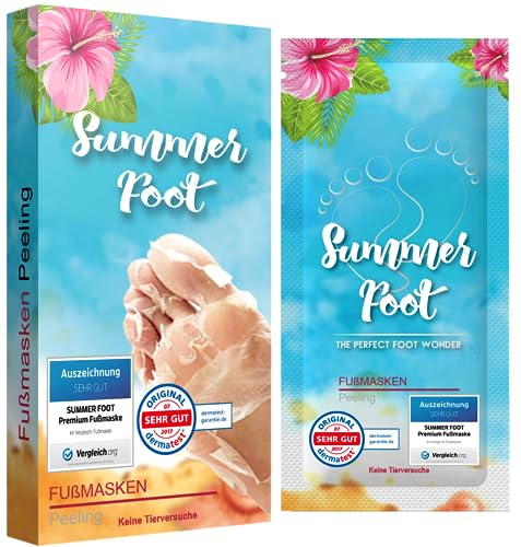 Summer Foot Premium Hornhaut-Entferner - Hornhaut Fußmaske für weiche Füße - Anti Hornhaut-Socken für effektive Fußpflege - dermatologisch getestet - Frauenmaske
