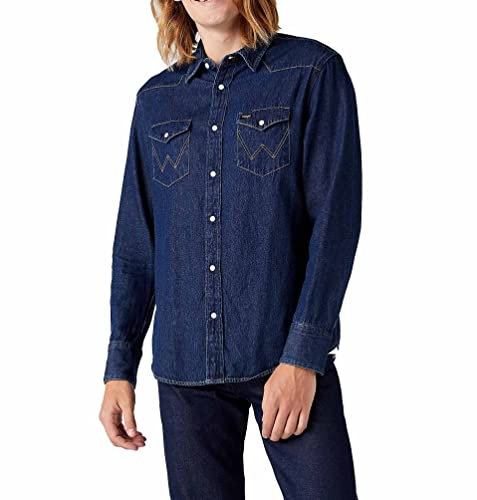 Wrangler Herren Icons Shirt, Blau (1 Year 924), XL