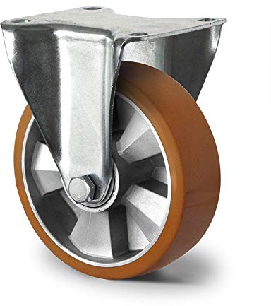Schwerlast Bockrolle 200 mm Lauffläche Polyurethan Doppelkugellager Alu Radkörper