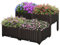 Outsunny Set of 4 26L Garden Raised Bed Elevated Patio Flower Plant Planter Box PP Vegetables Planting Container, Brown