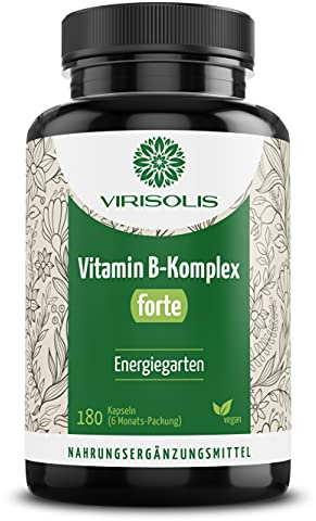 VIRISOLIS Vitamin B Komplex Forte I Multivitamin-Kapseln mit Thiamin, Riboflavin, Niacin, Pantothensäure, Vitamin B6, Biotin, Folsäure & Vitamin B12 I Natürliches Nahrungsergänzungsmittel I 180 Kps.